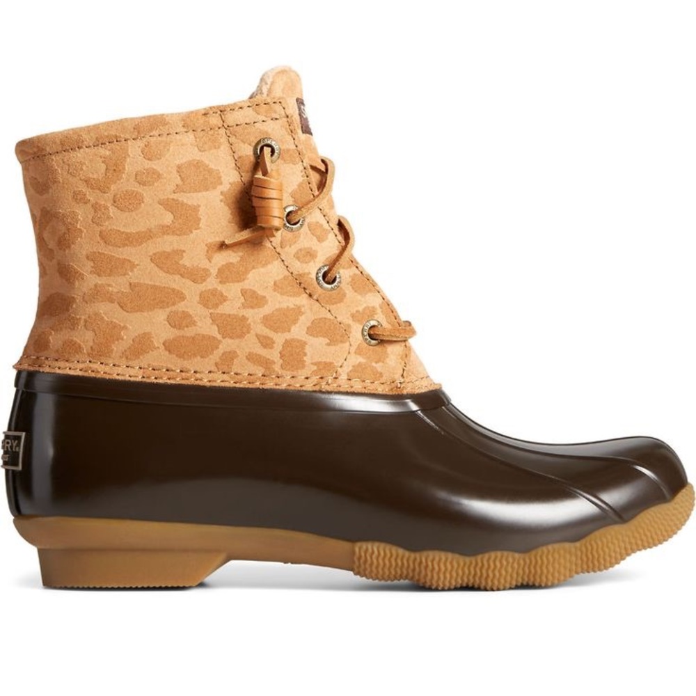 Sperry Saltwater Duck Boots Cheetah Tan | Women’s Size 8 - Picture 2 of 6
